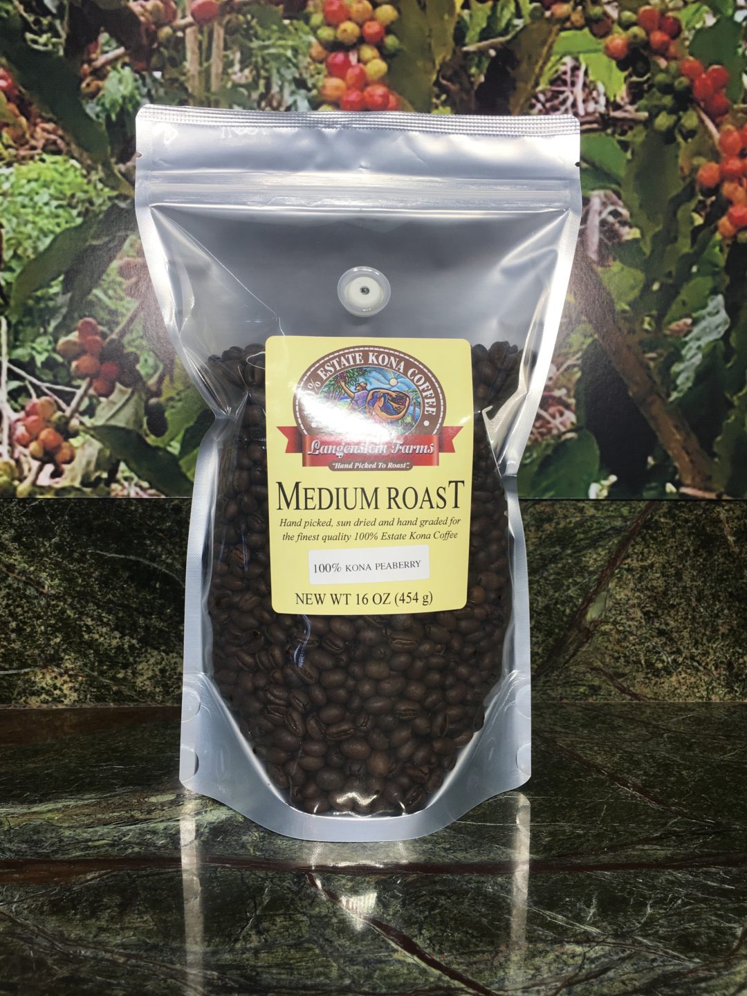 Peaberry Medium Roast 16oz Kona Coffee
